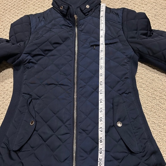 Navy Blue Zara Woman Quilted Puffer Jacket - Picture 7 of 8